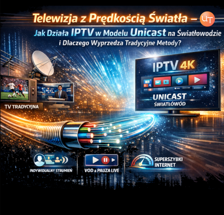 Telewizja z Prędkością Światła w Ofercie – Jak Działa IPTV w Modelu Unicast na Światłowodzie i Dlaczego Wyprzedza Tradycyjne Metody?
